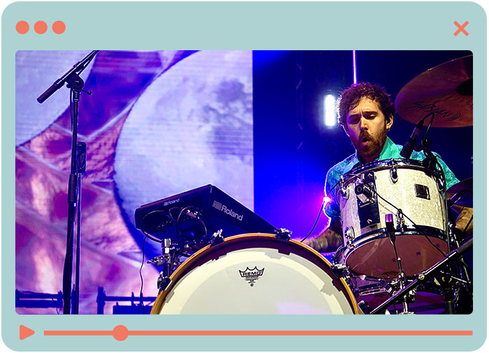 Drummer performing during 2025 Youth Gathering