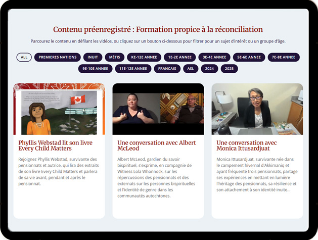 Education Portal Screenshot on Tablet